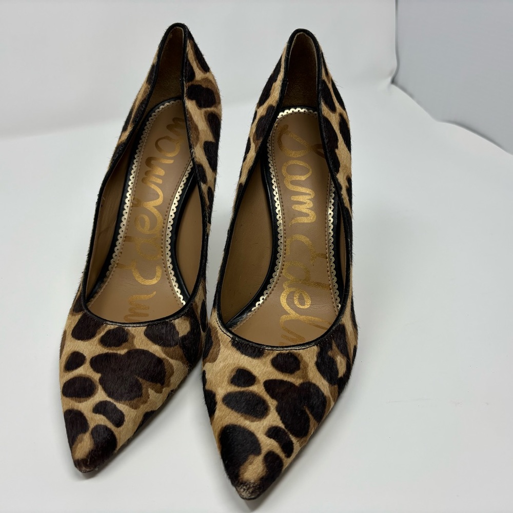 Sam Edelman Hazel Leopard Print Calf Hair High Heel Pumps Women's Size 6